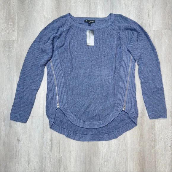 INC Textured Blue Knit Sweater M - Picture 2 of 7